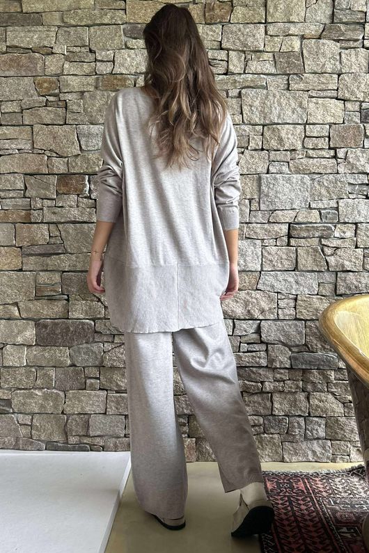 Elbury Twist & Bloom Luxury Knit Co Ord Set Mocha Marl